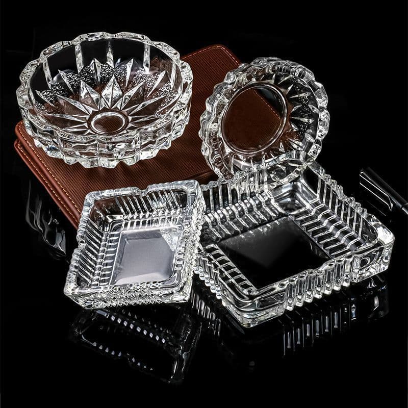 Ashtray household glass ashtray crystal glass square round ashtray hotel bar office cigarette cup