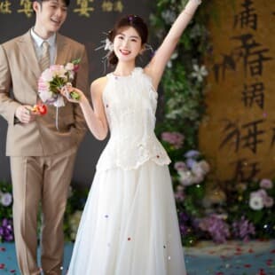 White Wedding Dress 2026 New Summer Light Wedding Gown Morning Dress Bride Wedding Toast Dress Registration Little White Dress