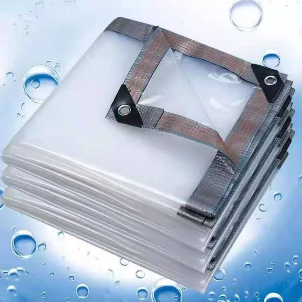 Thickened Transparent Plastic Film Rainproof Sheet with Reinforced Corners, Umbrella Enclosure, Waterproof Cover, Rain Curtain, Dustproof Edging, and Pre-punched Holes