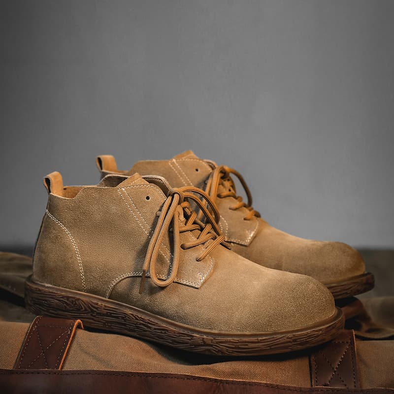 7192 Martin Boots Summer Thin Breathable Retro Versatile British Style Mid-Top Work Boots Simple Trend Men's Shoes