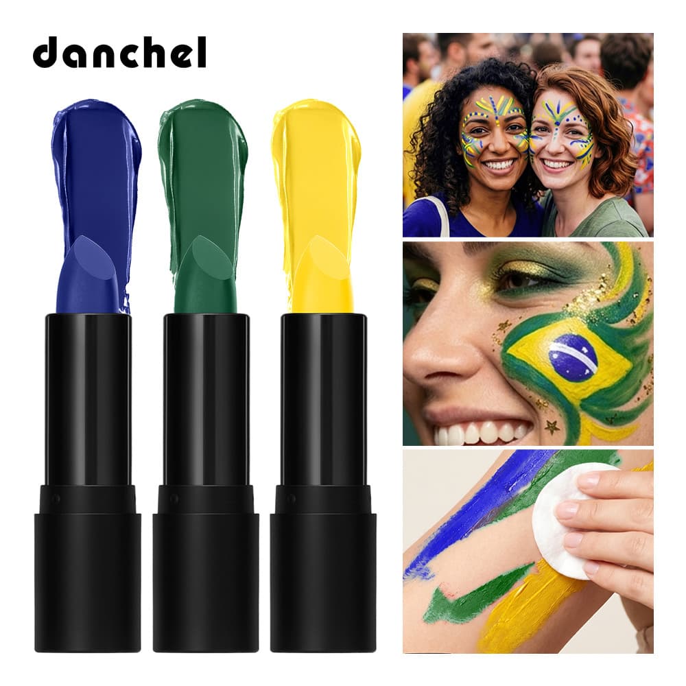 Cross-border danchel colorful easy-to-color portable face painting sticks fangshuifanghan event