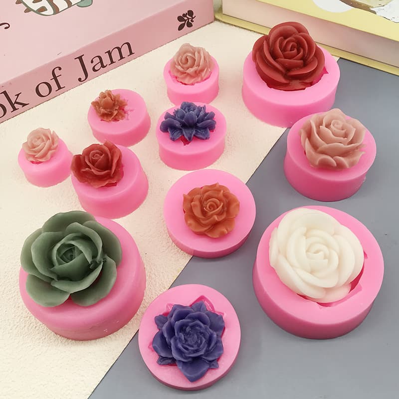 Flower Silicone Mold Handmade Candle Mold High Temperature Resistant Rose Mold Food Grade Chocolate Baking Tool