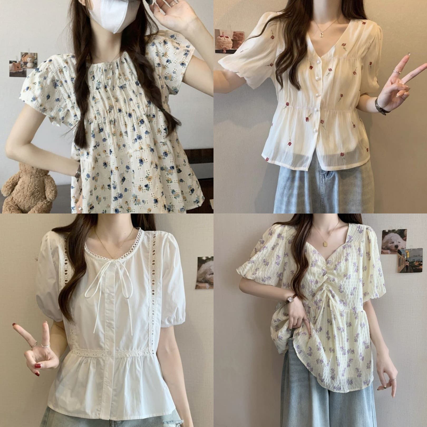Wholesale Southeast Asian Women's Short Sleeve Shirts Bulk Stock