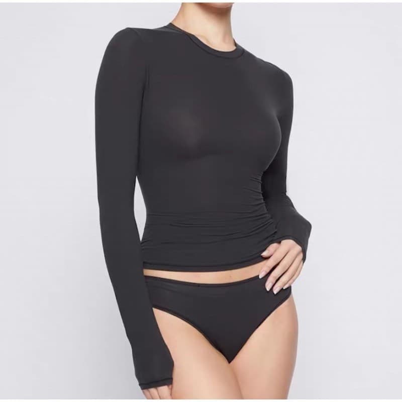 New High-Version Color SKIMS FITS EVERYBODY Lightweight Long-Sleeve Crewneck T-Shirt Sun-Protection Top Stretch