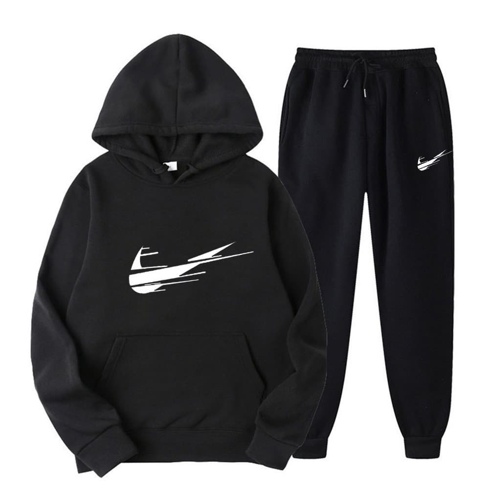 Cross-Border Men's and Women's Spring/Autumn Sweatshirt Two-Piece Casual Sportswear Set Trendy Hoodie Pullover Print Top