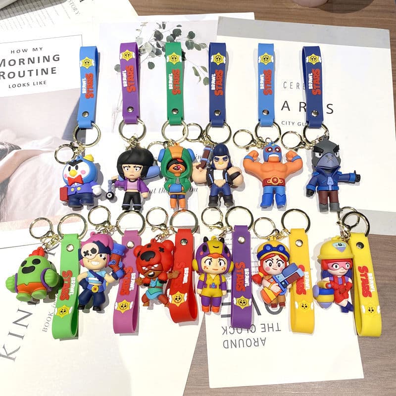 Cross-border mobile game Brawl Keychain Cartoon Doll Car Keychain Accessories School Bag Pendant Small Gift
