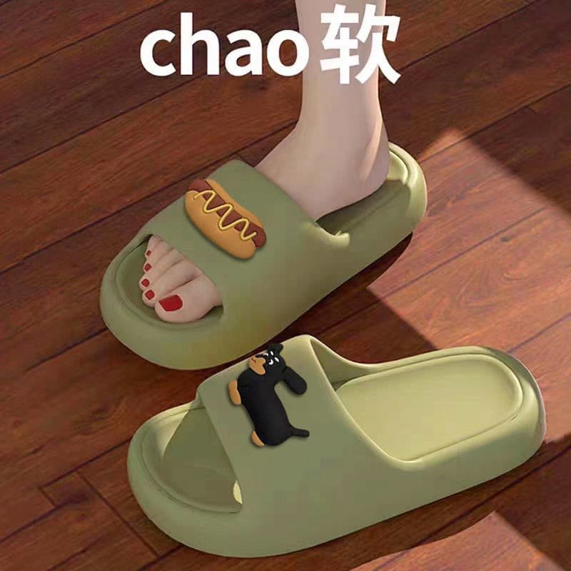 Women's Step-In Outdoor Slippers, 2024 New Thick-Soled Bread Sandals, Summer EVA Material, Men's Slippers