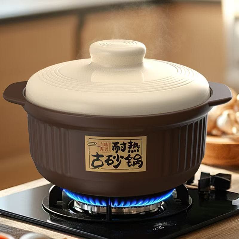 Large capacity sandpot for soup and stewing, direct open-flame resistant high-temperature ceramic pot, ancient sandpot specialized for gas stove stewing