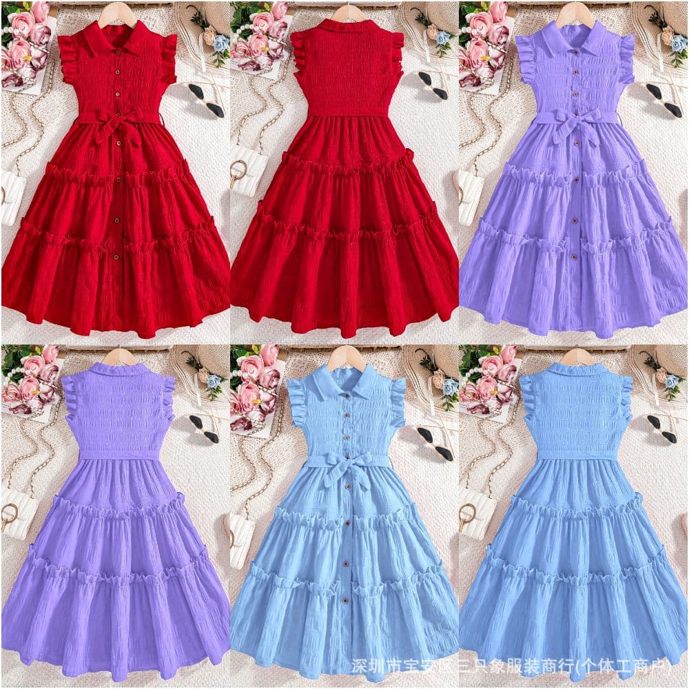 Summer baby girl dress, short sleeve dress, clothing