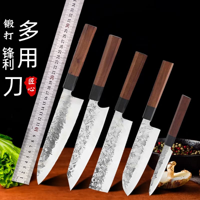 Hand-forged chef's slicing knife fish sashimi kitchen knife Japanese kitchen knife three-in-one sharp gold chef's knife Yangjiang knife