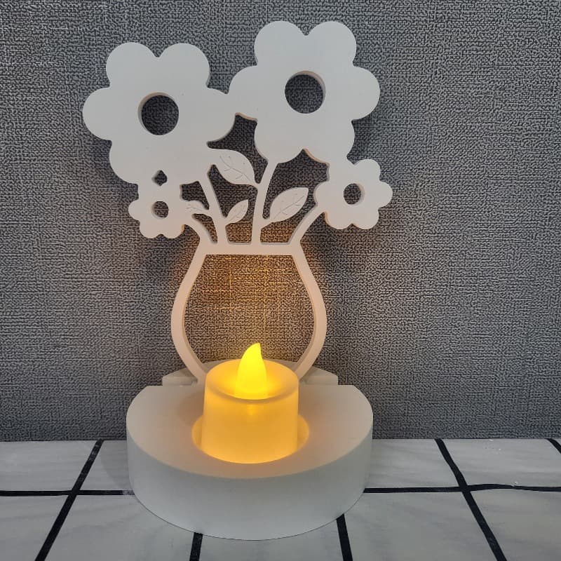 Soft S0476R Vase Flowers Desktop Decoration Cement Plaster Mold DIY Silicone Mold