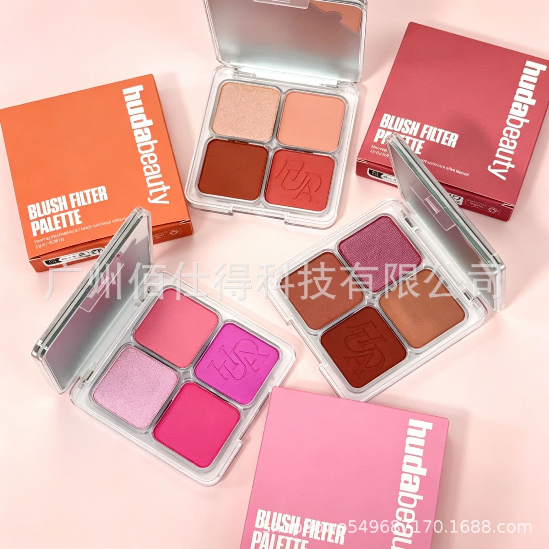 New Arrival In Stock Huda Beauty Blush Palette 4-Color Highlighter Blush Palette Blush Cosmetics