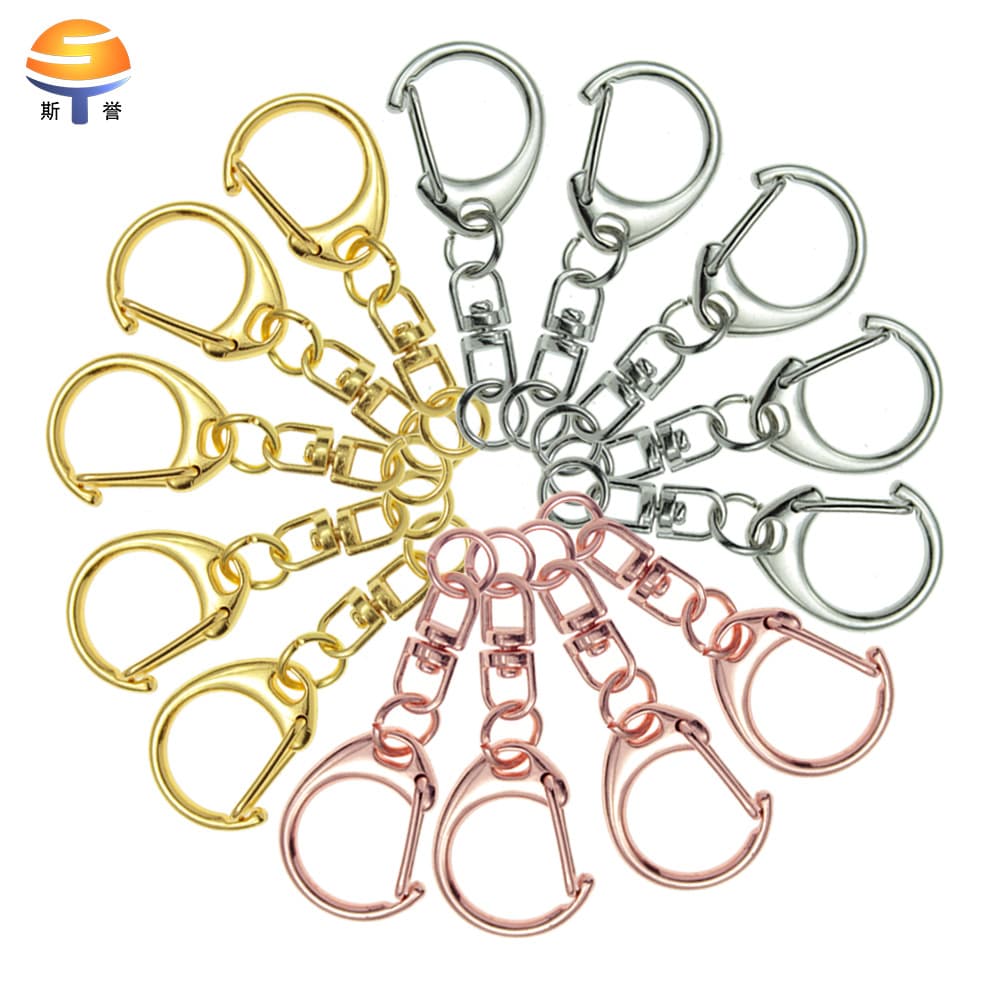 Wholesale in stock: Metal D-ring buckle, alloy small C-ring buckle with 8-shaped buckle, key chain/key buckle.