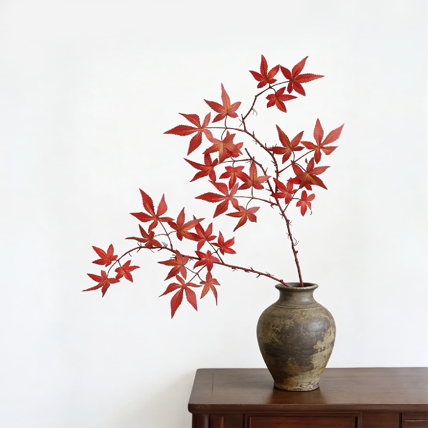 Artificial Red Maple Leaf Greenery Branch Plant Landscape Decoration Flower for Hotel Mall Soft Furnishing Landscape Living Room Indoor Ornament