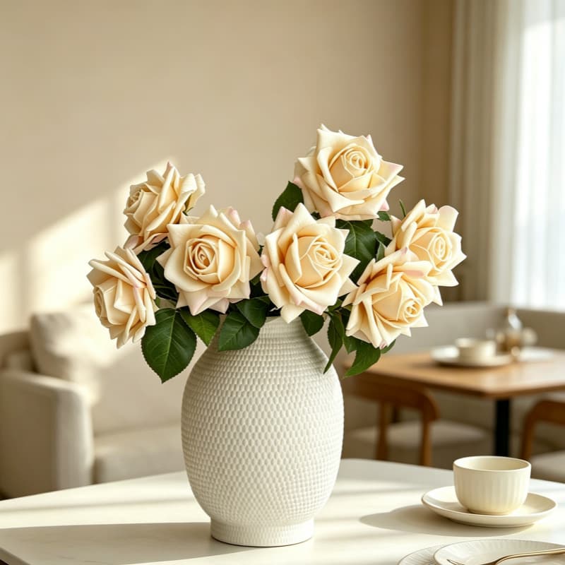 Artificial Single Stem Moisturizing Rose, Living Room Table Decoration Light Luxury High-End Fake Flower Decoration Photography Props