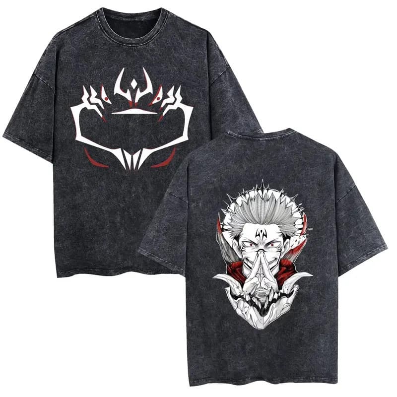 【Cross-Border European Size】Jujutsu Kaisen Toji Anime Wash Vintage T-Shirt