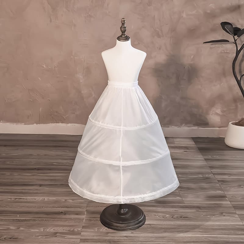65cm Petticoat Children's Boned Crinoline, Long Floor-Length A-Line Girl's Princess Dress Slip, Performance COS Foreign Trade Cross-Border