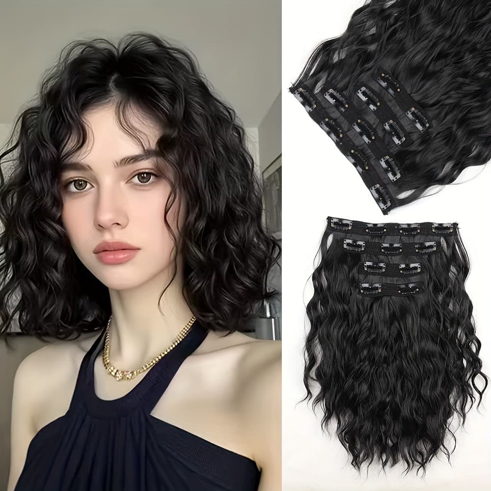 12 Inch Short Curly Wave Hairpiece Heat-Resistant Synthetic Fiber Material Cross-Border Wig