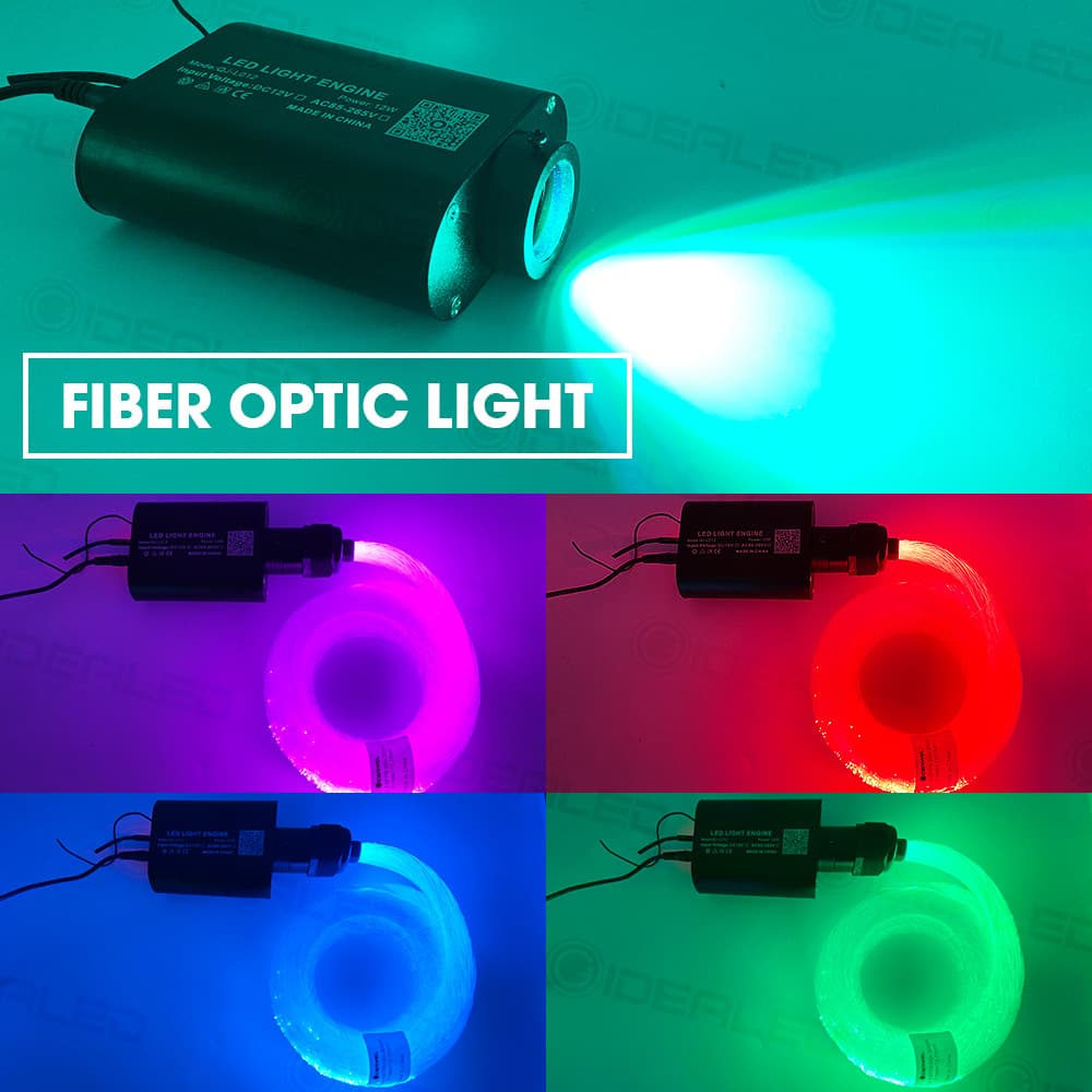 Smart APP Bluetooth Fiber Optic Light with 2 Meters 300 Fiber Strands LED Light Source for Car Home Theater Starry Sky