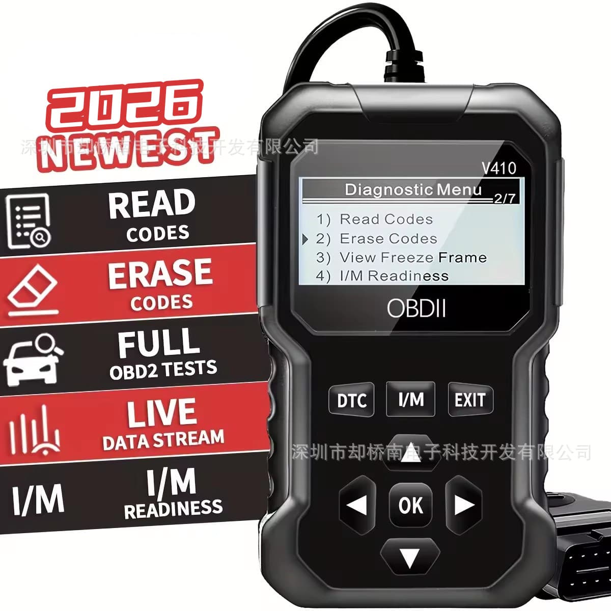 Handheld Code Reader V410 OBD2 Car Diagnostic Tool ELM327 Engine Fault Detection Scanner