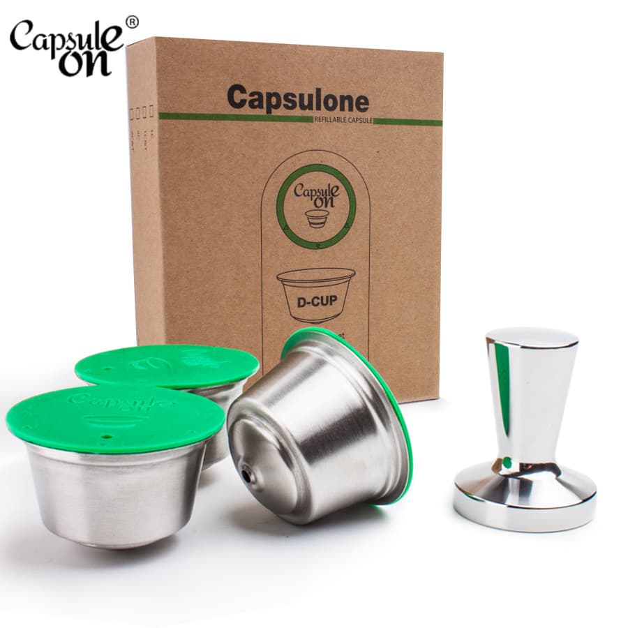 Stainless steel coffee capsules compatible with Dolce Gusto reusable filled capsule shells