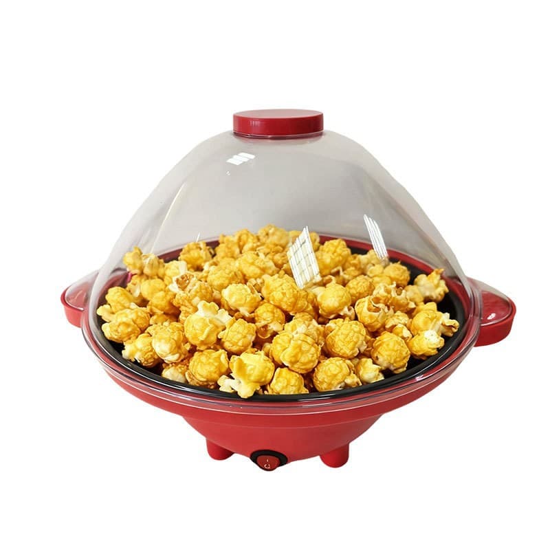 Cross-border Popcorn Machine Red Small Round Machine Household Electric Oil and Sugar Addable Automatic Popcorn Maker Corn Popper