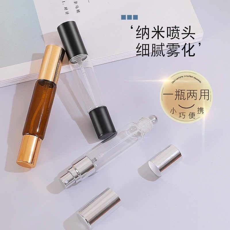 Dual-Head Nasal Spray Saline Split Bottle Roller Ball Bottle Fine Mist Spray Bottle Perfume 10ml