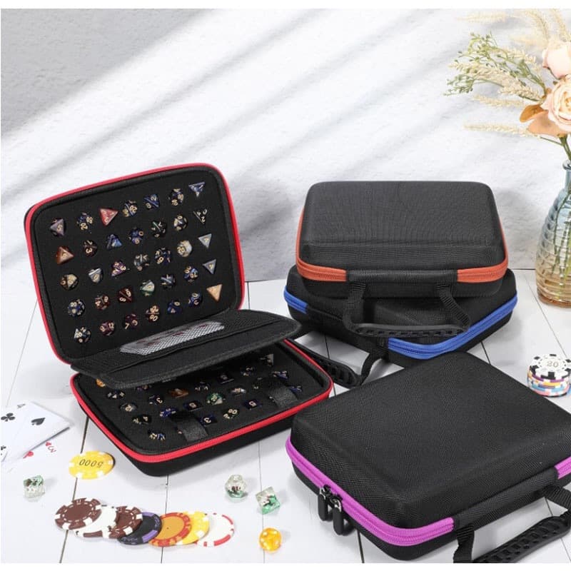 Cross-border Portable Handheld 70-hole Dungeons & Dragons RPG Tabletop Game Dice Storage Bag Ready-made Wholesale Mini