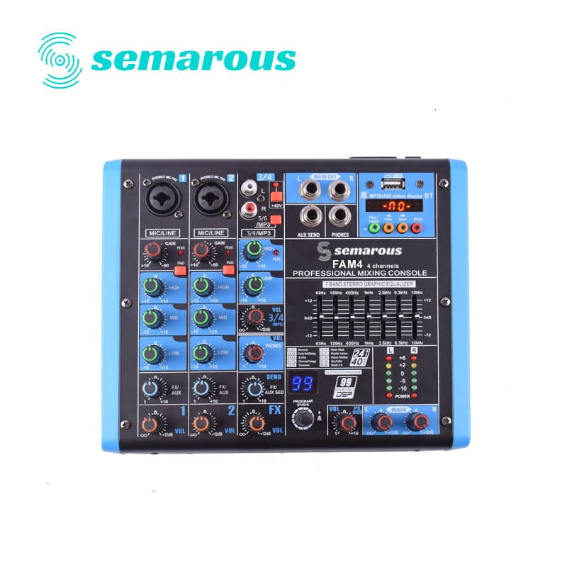 Cross-border popular Bluetooth sound card digital 4-way audio mixer professional stage live broadcast USB mini mixer
