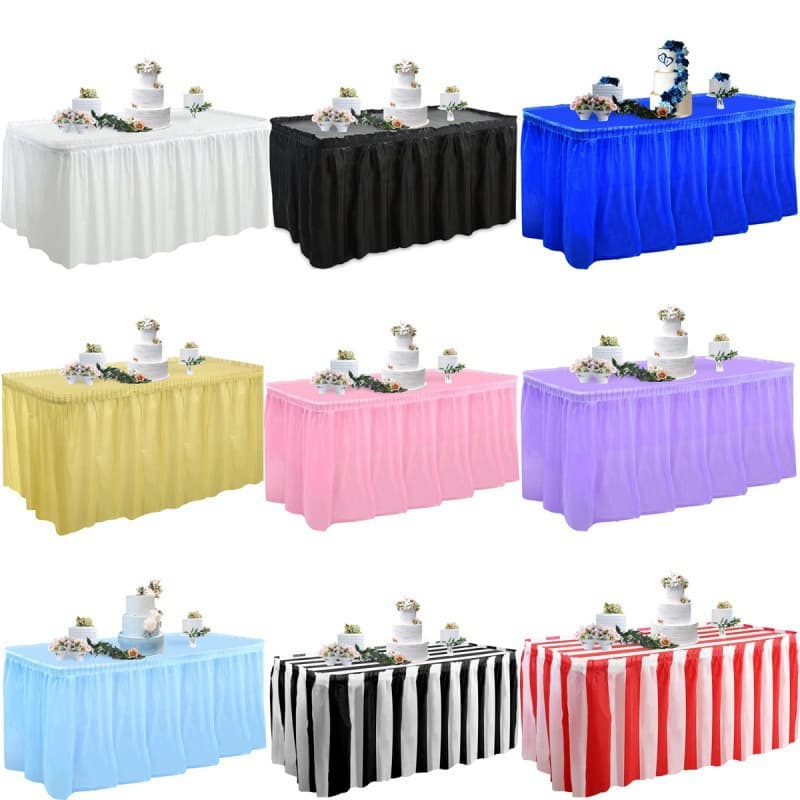 Disposable rectangular tablecloth, oil-proof PE plastic, suitable for parties, weddings, desserts, birthday parties, and decorations.