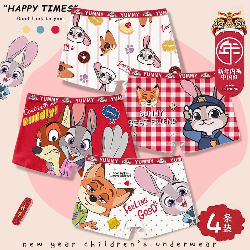 Cotton Girls' Underpants Children's Cotton Boxer Briefs Pure Cotton Big Kids Little Kids Girls Four-Corner Baby Toddler Bottom 3