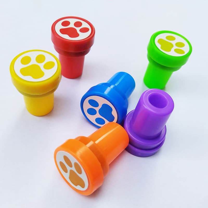 Cute Cartoon Dog Paw Small Seal Children's Educational DIY Toy Kindergarten Teacher Encouragement Praise Round Stamp