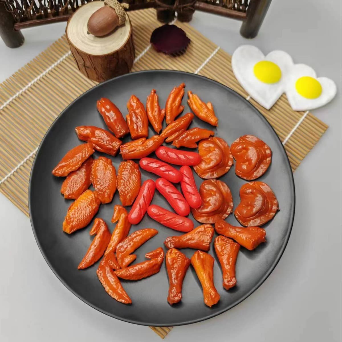 Simulated Braised Pig Trotters Hot Dog Chicken Feet Pig Nose Chicken Drumsticks Chicken Wings Wing Tips Display Model Funny Toy