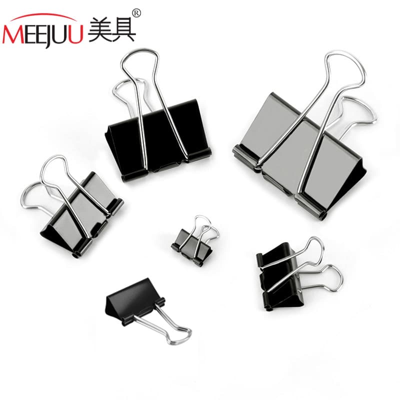 Factory Direct Sales Complete Specifications Black Colorful Binder Clips Bulldog Clips Metal Binding Clips Office Stationery Ticket Clips
