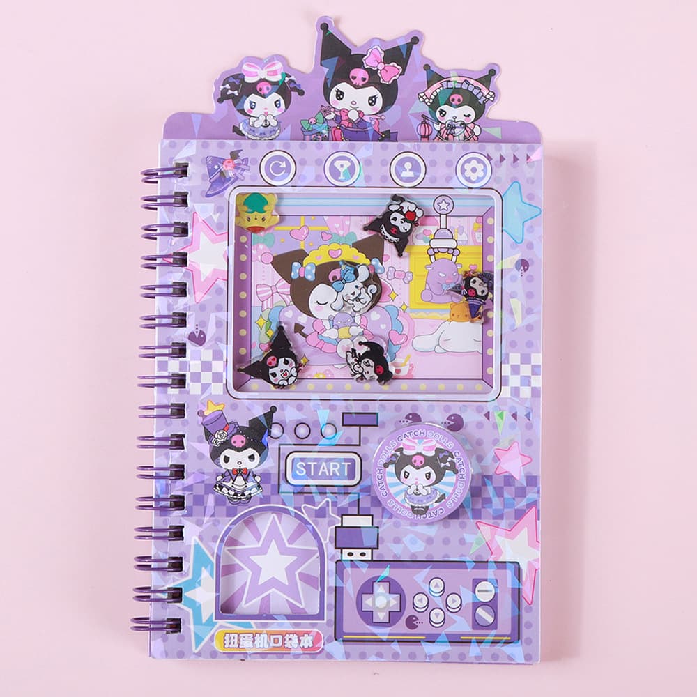 Gacha Mechanism Spiral Bound Notebook Cartoon Cute Diary Journal Children's Toy Reward Small Gift Wholesale