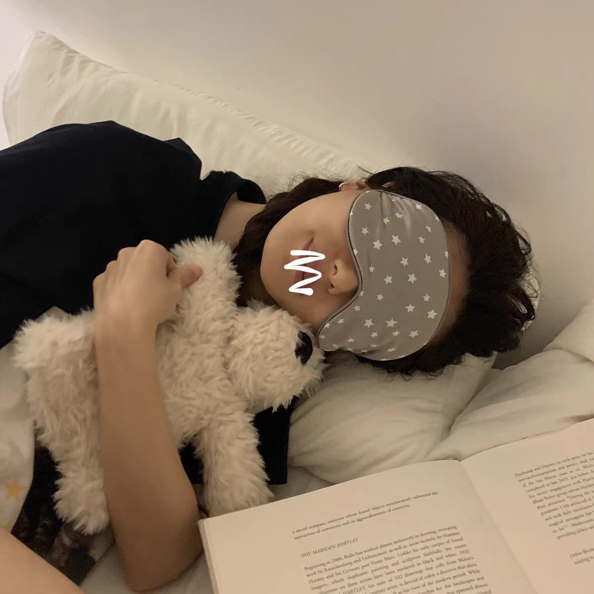 Couple's simulated silk eye mask, comfortable, relaxing, stress-relieving, star-shaped sleep mask, light-blocking, fatigue-relieving set.