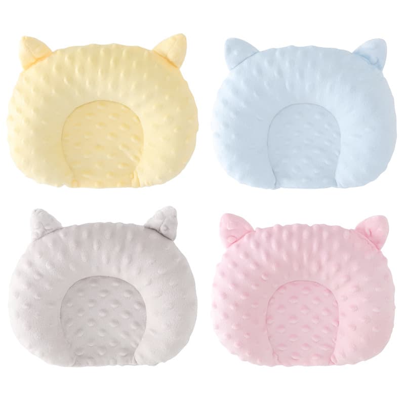Baby Pillow Shaping Pillow with Bean Velvet Massage Breathable Pillow for Newborns to Correct Head Shape and Prevent Flat Head