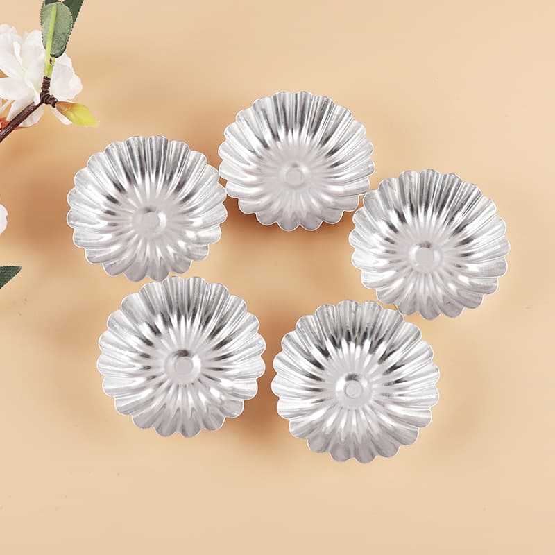 Cross-border Hot Selling Egg Tart Mold Aluminum Egg Tart Pan Cake Mold Flat Chrysanthemum Cup Pudding Mold Baking Mold