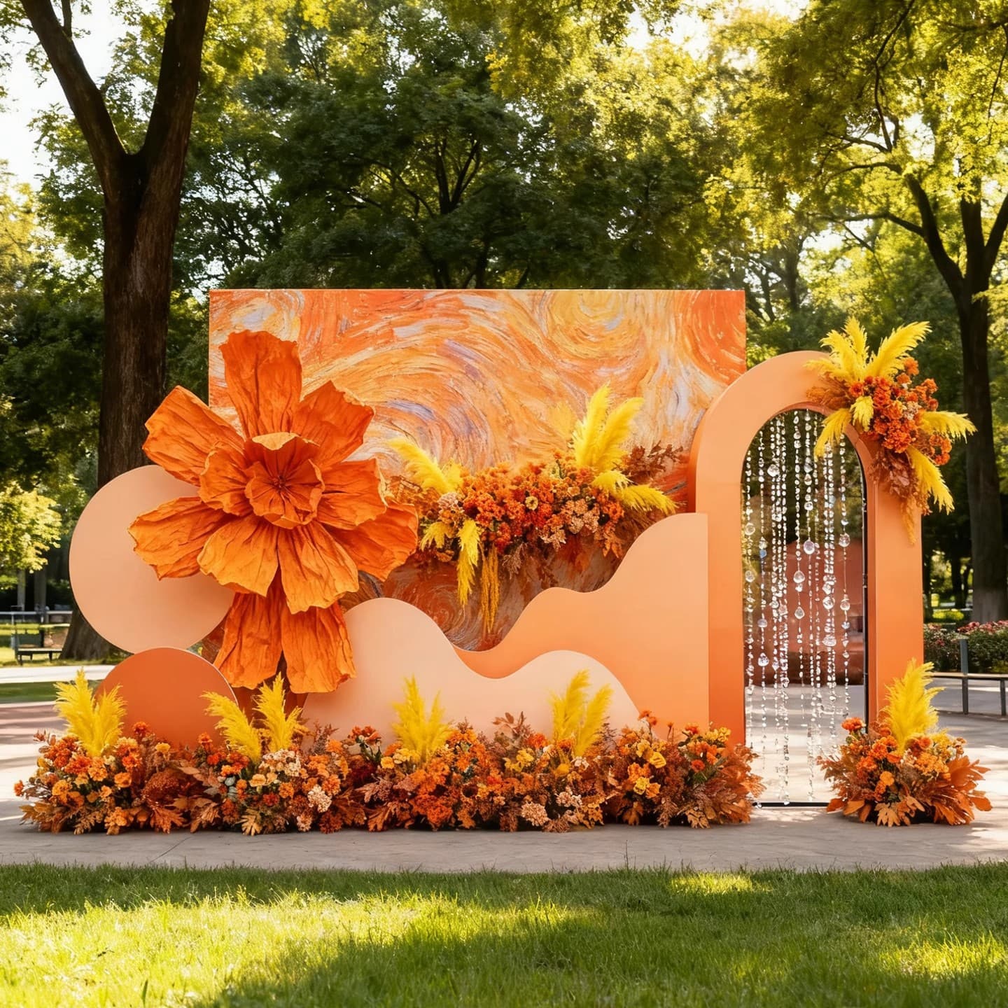 Artificial Flower Landscape Paper Flower, Internet Celebrity Photo Prop, Event Commercial Decoration, Fake Flower Scene Setup
