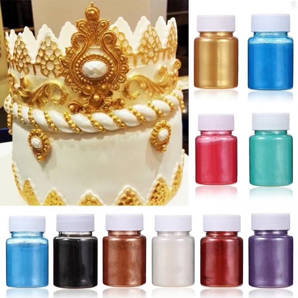 New Pearl Powder, Gold and Silver Dust for Cake Glazing, Baking Spray, Edible Mousse, Fondant, and Starry Sky Cocktail Decor by Zhao Zhisun