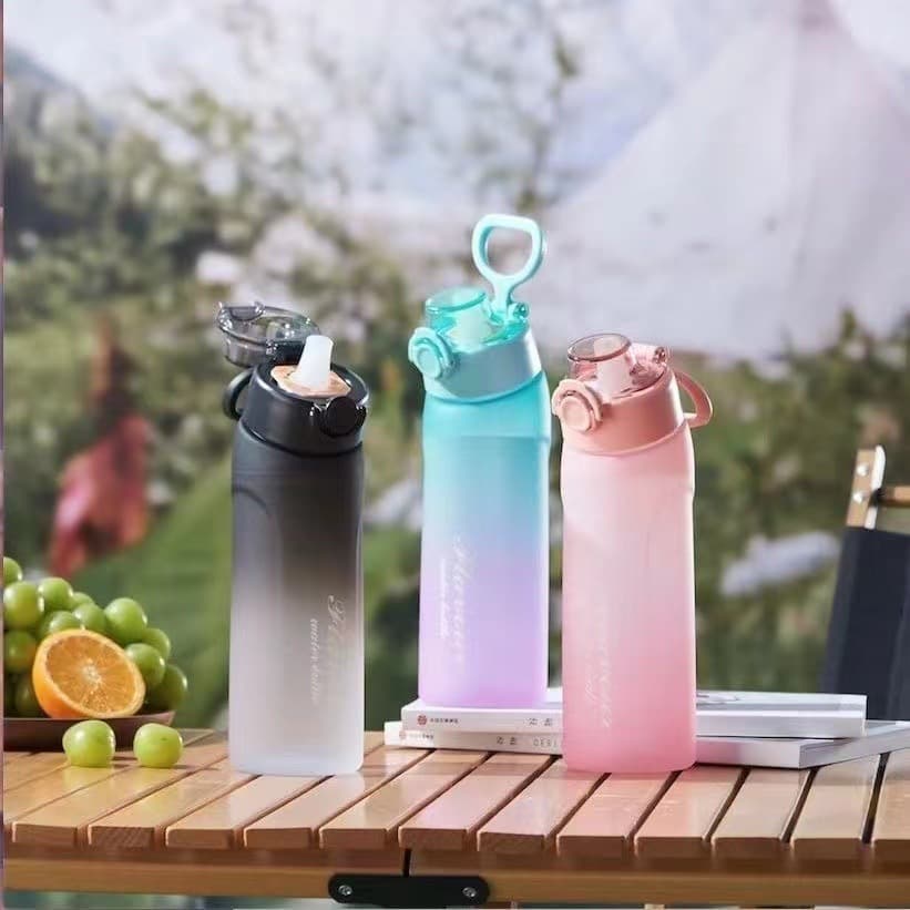 Playful fruity water bottle 0 sugar 0 calorie straw two-color gradient water cup student children's water cup