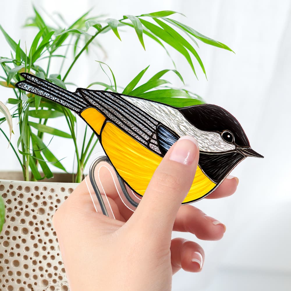TYU570-594 Cross-border Potted Bird Flower Pot Decoration Stained Glass Simulated Flower Pot Garden Decoration