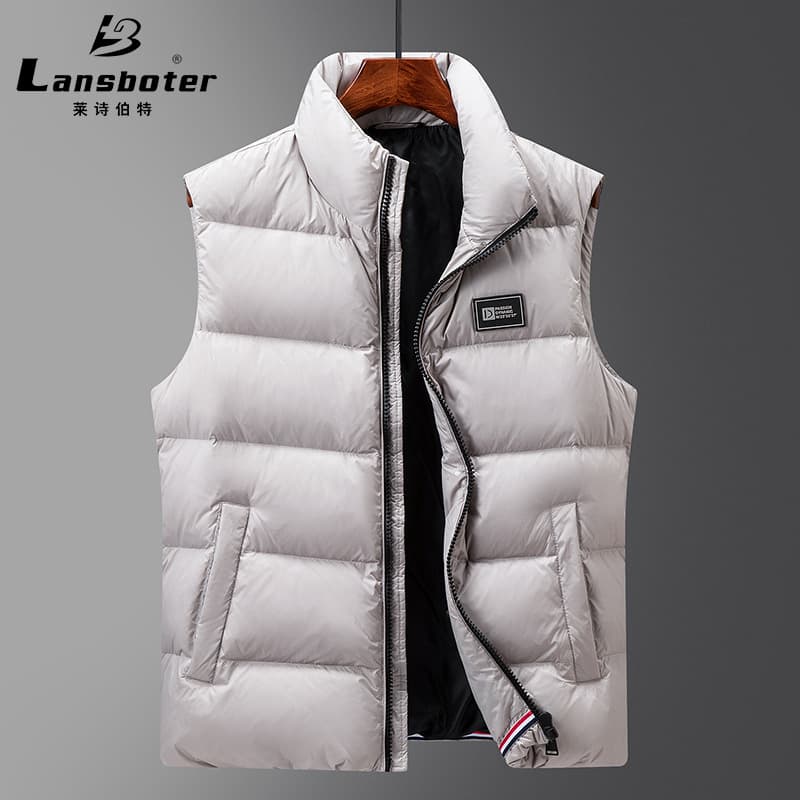 Stylish, simple, and versatile men's down vest, new autumn and winter style, outdoor warm vest, 90% white duck down, outerwear vest