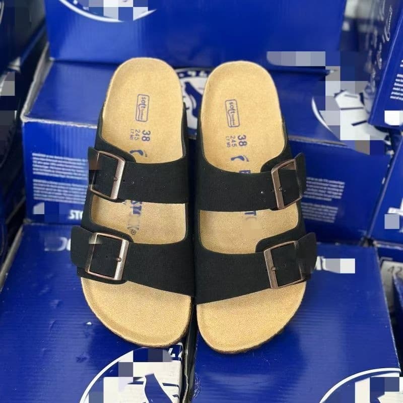 Wholesale Platform Sandals for Women Summer Thick Sole Elevated Birkenstock Style Double Buckle Slide Sandals Fashionable Outdoor Wear