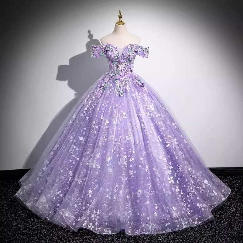 Elegant purple evening dress, elegant one-shoulder solo singer, tutu skirt, student vocal arts exam performance annual meeting dress skirt