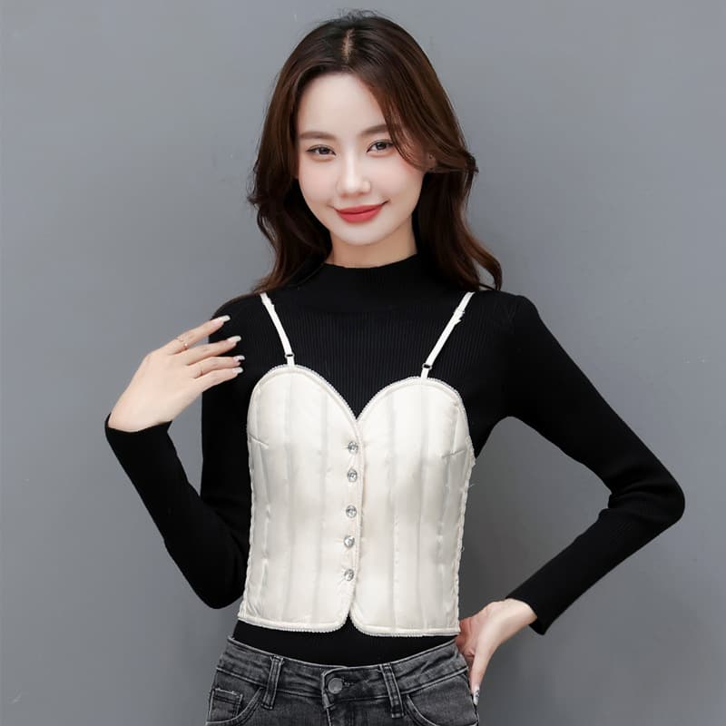 2025 Autumn/Winter Down Vest Lightweight Inner Wear Winter Style White Duck Down Waistcoat Korean Slim Fit Base Layer Down Jacket