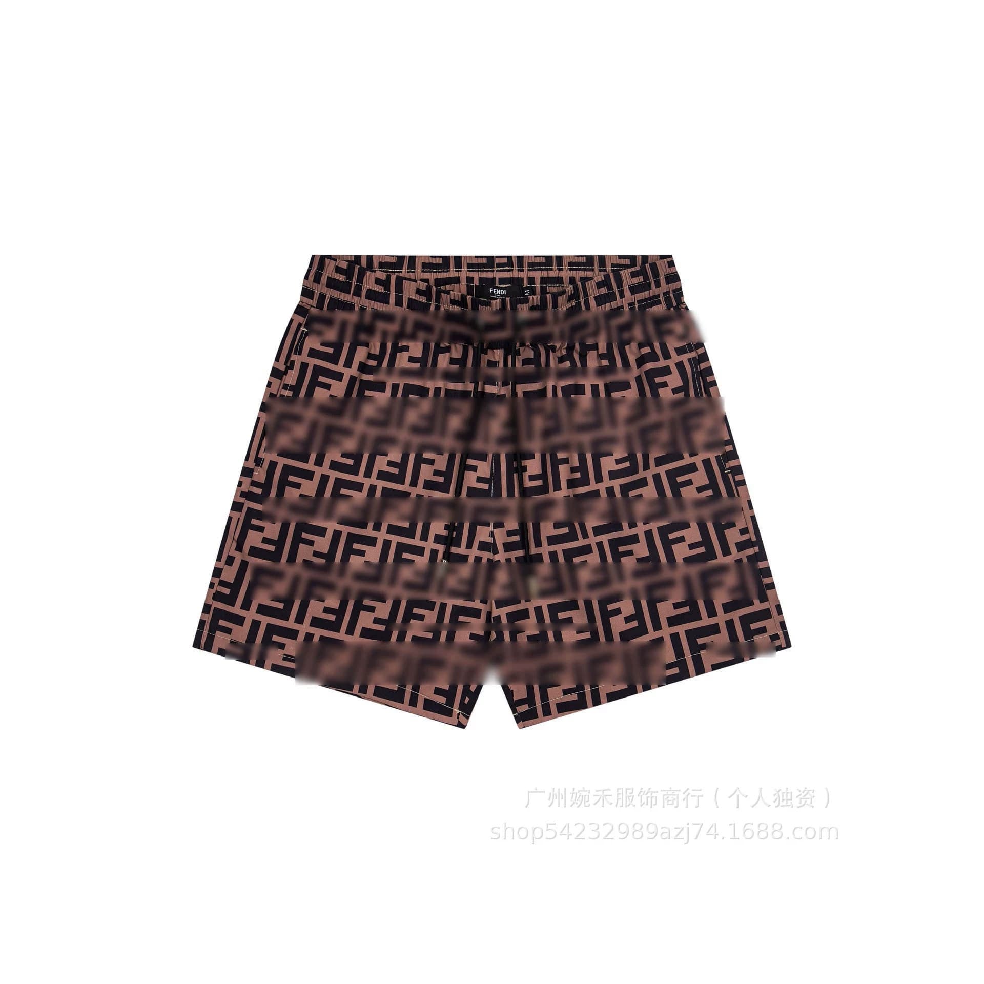 Cross-border high-end version FEND classic print F-pattern shorts men's summer casual beach shorts with inner mesh