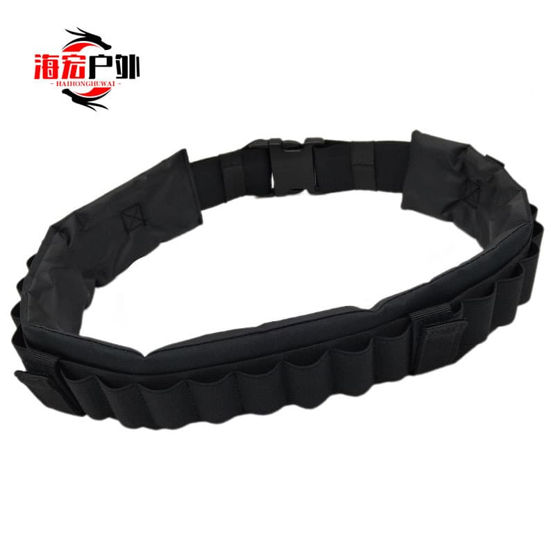 Outdoor Camouflage Tactical Bullet Belt 28-Hole Shotgun Shell Holder for CS Field Shooting Sports Belt Prop Equipment
