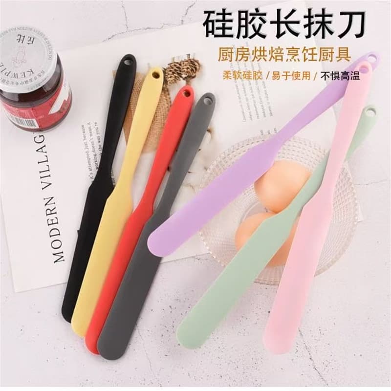 Integrated Silicone Spatula High Temperature Resistant Cake Cream Spatula Baking Tool Scraper