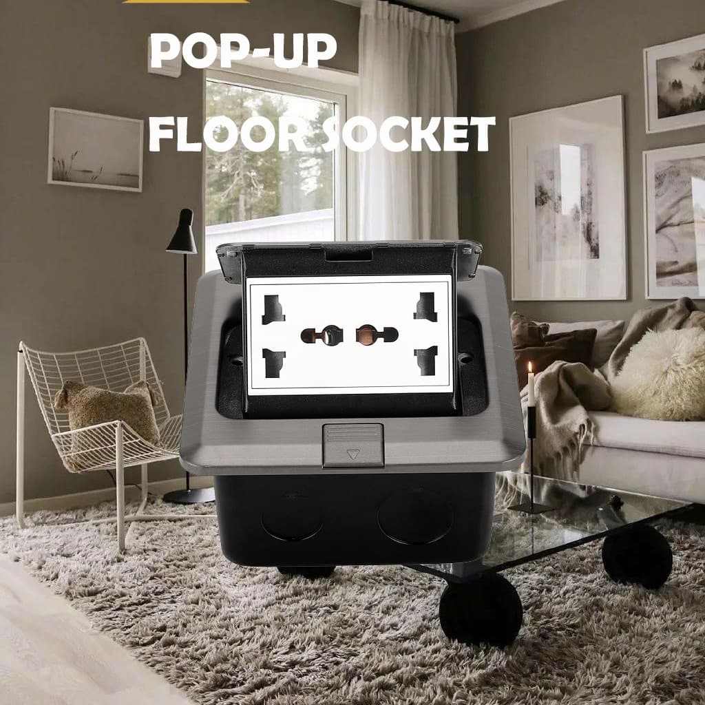 New Cross-Border Floor Socket Foreign Trade Quality Black Stainless Steel Multi-Function Replaceable USB Function Key Floor Socket